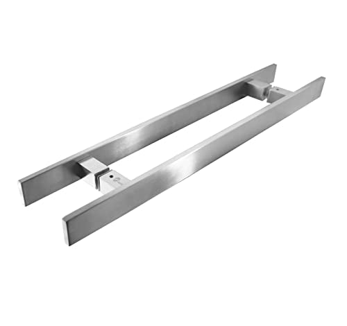 TOGU TG-6018 24 inches Solid Standoffs Heavy-Duty Commercial Grade-304 Stainless Steel Push Pull Door Handle/Barn Door Pull Handle/Glass Pulls, Full Brushed Stainless Steel Finish