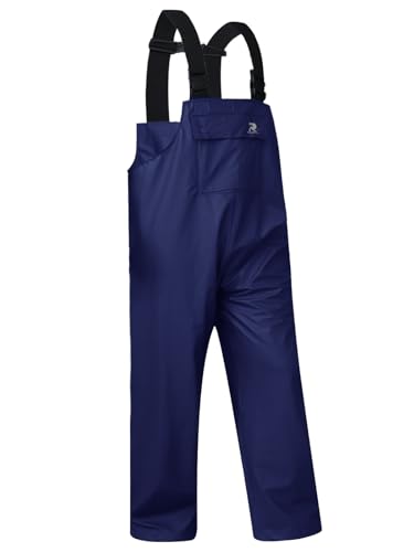 RainRider Rain Pants for Men Women Waterproof Rain Gear Bib Overalls Trousers for Fishing Hunting - color: Navy, size: Medium