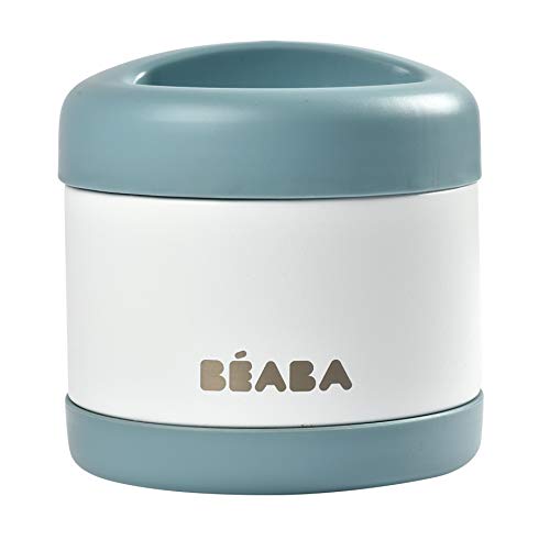 Beaba Stainless Steel Insulated Food Jar 16 oz, Kids Thermos, Lunch Containers, Leakproof, Wide Opening, Suitable for Hot and Cold Foods (Cloud) - color: Cloud