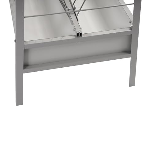Pasture Hay Feeder 2 in 1 55 Gallon 59 in Livestock Feed Trough | Gallon Feed Pan Hay Grain Livestock Feeder for Sheep, Calf, Cow and Horse - color: Silvery