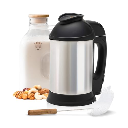 Almond Cow Nut Milk Maker Essentials Bundle - Includes Plant-Based Milk Maker, 60 fl oz Glass Pitcher with Lid & Spout, and 13” Cleaning Brush - DIY Nut Milk, Perfect Accessories for Homemade Nut Milk - size: Essentials Bundle