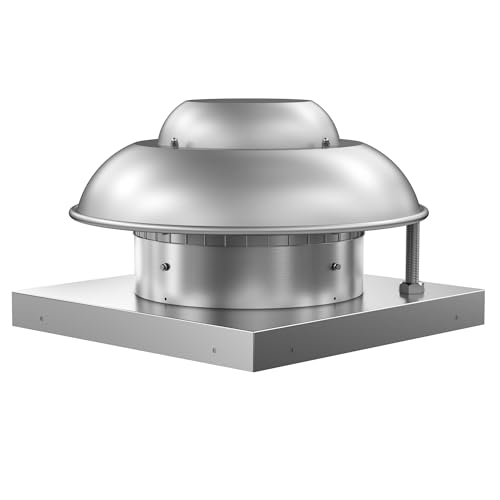 Roof Mounted Exhaust Fan Direct Drive Axial Downblast Exhaust Fan -19" Fan Base, 1/10 HP 830 CFM 115 Volt Single Phase Motor - size: RMD12