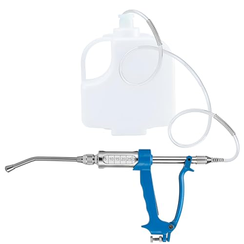 30ml Adjustable Livestock Drench Gun for Goats, Sheep & Cattle | Veterinary Continuous Doser with Includes Hose & Large-Capacity Portable Reservoir Tank for Fast, Efficient Herd Medication - color: Blue, size: 30M LWith Kettle