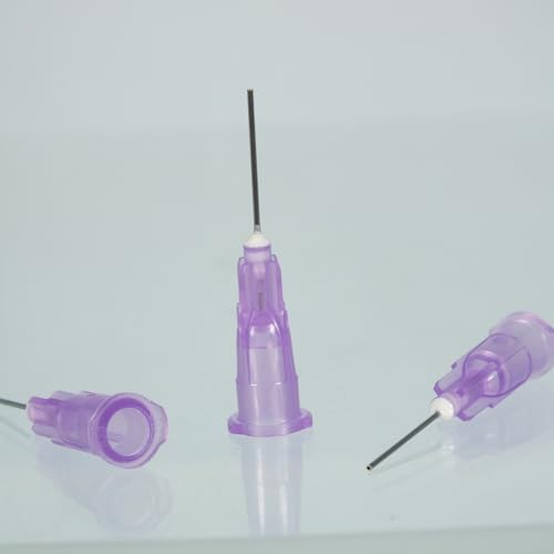 100pcs 24G blunt tip glue dispensing nozzles Blunt-nosed needle glue applicator, used for applying industrial liquids, adhesives, inks, perfumes, lip glosses.0.5 inches - size: 24G 100pcs
