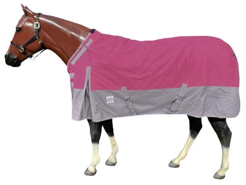 1200 Denier Waterproof Adjustable Neck Turnout Blanket - color: Pink, size: 75