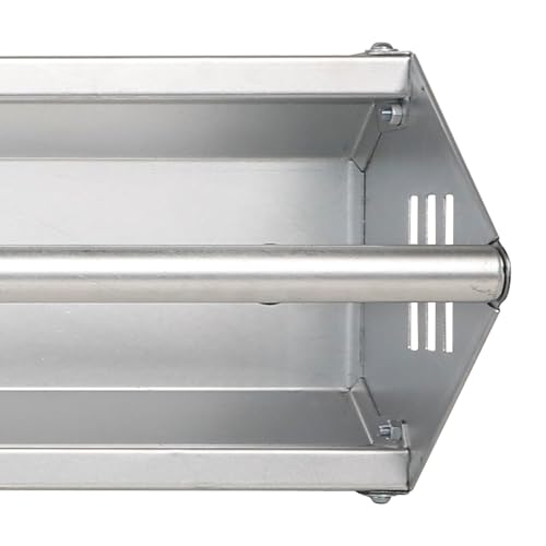 KOL Portable 45" Long Galvanized Steel Livestock Feeding Trough, Heavy-Duty Large Capacity Feeder, Easy to Clean, for Calves, Sheep, Horses, Goats