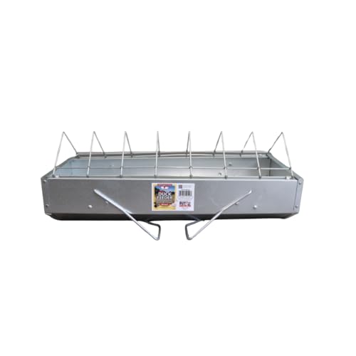 Little Giant® Duck Feeder - Galvanized Steel with Feed Saver Grid - Heavy Duty Metal Feeder Designed for Ducks - Made in USA (20 Inch) - size: 20 Inch