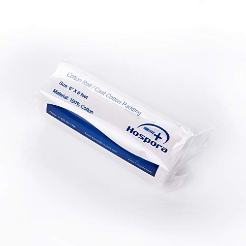 HOSPORA Medical Cotton Cast Padding Roll, 6 Inch x 8 feet, Individual Pack(Pack of 12) - size: 6x96 Inch (Pack of 12)