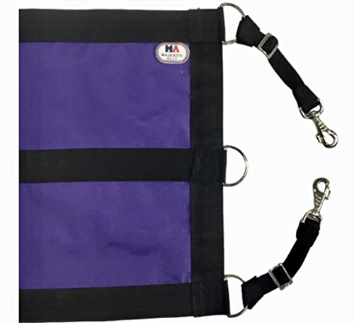 Majestic Ally 1200D 29"x19" Horse Stall Guard with Replaceable and Adjustable Length Straps and Replaceable Hardware (Purple Black) - color: Purple black