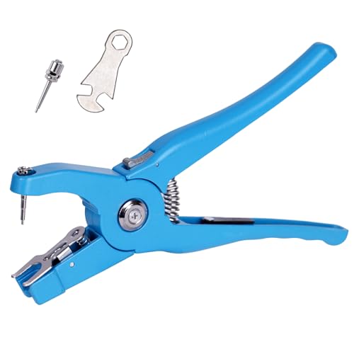 Cattle Ear Tagger Universal Livestock Ear Tag Pliers Applicator for Cattle Cow Pig Sheep Goat Livestock(Blue)