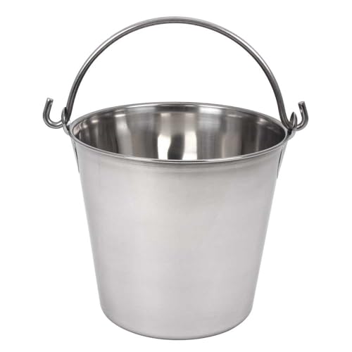 Lindy's 6-Quart Stainless Steel Bucket, Durable Seamless Bucket for Many Home Tasks, Carry Water or Milk, Fill with Food, Use as a Flower Pot, Cleaning Bucket, Table Centerpiece and Much More - size: 6 quarts