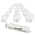 Medicine Bottle Adapter For 10ml Syringe - 15 Pieces 3 Sizes (5each size),Variety Kit Fits 0.55" & 0.7" & 0.86" Openings,Press-In Bottle Adapter for Oral Syringes,Fits 1ml, 3ml, 5ml & 10ml Oral Syringes(15) - size: 15 Pack