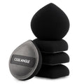 COOL-ANGLE Makeup Sponge Set, Latex-Free Soft Blender, 5 Pcs, Black Medium | Perfect For Liquid Foundation, Washable Beauty Gift Set, Seamless Airbrushed Finish, Safe For Sensitive Skin - color: B1:Black*5