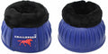 CHALLENGER Horse Training Ribbed Rubber Hoof Impact Overreach Protection Fleece Lined Bell Boots 41HI01 - color: Royal Blue, size: Large