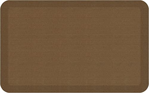 NewLife by GelPro Anti-Fatigue Designer Comfort Kitchen Floor Mat, 20x32”, Grasscloth Khaki Stain Resistant Surface with 3/4” Thick Ergo-Foam Core for Health and Wellness - color: Grasscloth Khaki, size: 32"L x 20"W x 0.8"Th