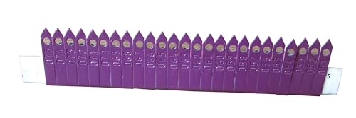 Zip Wing Bands Numbered - NOT Stamped Aluminum Chicken Pheasant Poultry Duck Wing Identification Tags (100, Purple) - color: Purple