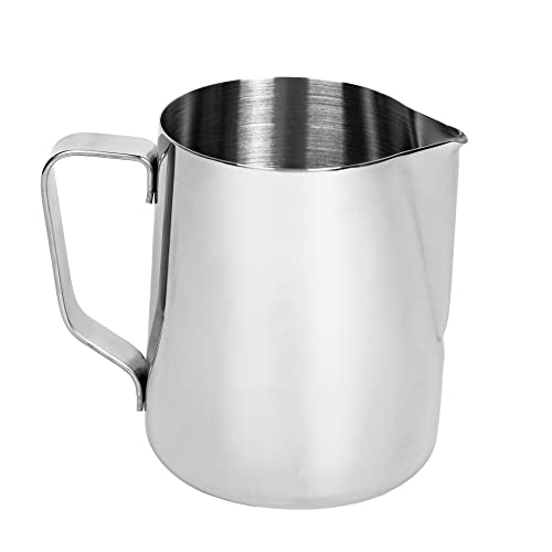 Milk Frothing Pitcher 20oz — Stainless Steel Latte Art Cup | 600ml capacity, internal measurement marks, and narrow pour spout for home espresso, cappuccino, and lattes.