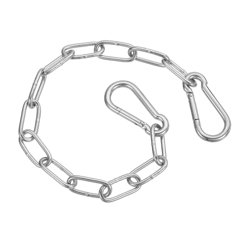 PATIKIL Gate Chain Lock, (11.9Inch, Silver) (1Pcs)304 Stainless Steel Hanging Chain Lock for Stall Barn/Cabinet/Fence/Hammock/Pet Cage - size: 11.9Inch