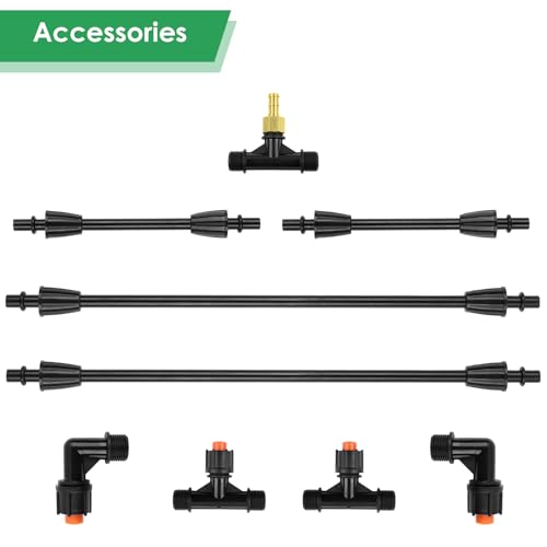4 Nozzles Sprayer Boom Wand with 3/8 Inch Brass Barb, Sprayer Wand, Switchable 2 Nozzle Pattern, Lightweight, Up To 55.1 Inches Long, Sprayer wand, Suitable For Watering Large Areas In Gardens, Farms