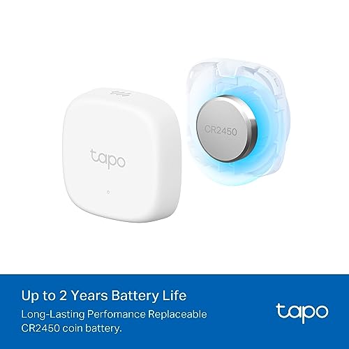Tapo Smart Temperature and Humidity Sensor, Requires Tapo Hub, T310 | White, High-Accuracy Swiss-Made Sensor, Real-Time Notifications, Free Data Storage, Long-Lasting Performance