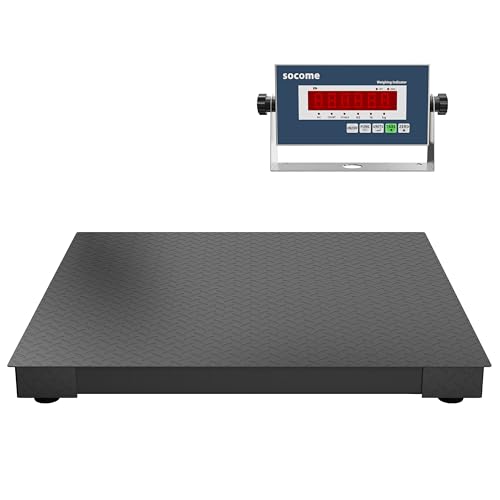 48"x48" Heavy-Duty Industrial Floor Scale, 10000lb x 1lb, Black | Precision Pallet Scale with Digital Indicator, Counting/Tare Functions, Carbon Steel Platform for Warehouse, Postal, Shipping - size: 48"x48"-10000LB