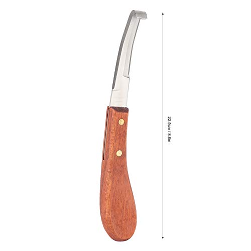 Hoof Knife for Horse Hoof Trimming 45 Steel Material Ergonomic Wooden Handle 22.5cm for Cattle Goat Sheep, Smooth Glide Dual Sided Reduces Hand Fatigue for Livestock