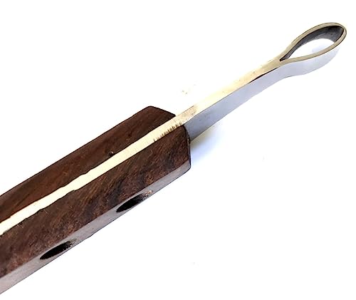 Hoof Knife Small Loop Oval Farrier Equine Horse Stainless Steel Blade Wooden Handle