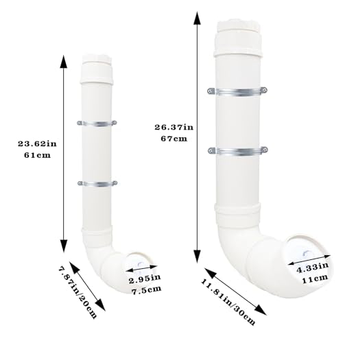 2-Pack Chicken Feeders No Waste, Chicken Feeder Kit with a Big One and a Small One, Automatic Chicken Feeder for Chicken Coop, PVC Gravity Poultry Feeders for Chickens, Ducks, Turkeys, Geese
