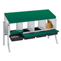 4 Hole Chicken Nesting Box - Heavy Duty Metal Chicken Laying Box, Easy Egg Collection & Cleaning with Removable Tray for Poultry Coop, Backyard, Farm, with Bracket Legs - color: green, size: 4 holes with legs