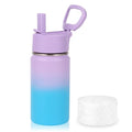 Volhoply 14oz KIds Stainless Steel Insulated Leakproof Water Bottle with Straw Lid and Silicone Boot,BPA-Free Easy Use for Boys&Girls,Double Wall Vacuum Bottles(Lavender Blue,1) - color: Lavender Blue