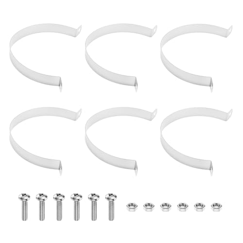 M METERXITY 6-Pack Brace Bands Chain Link Fence Parts, 3-1/8 Inch Galvanized Steel Chain Link Brace Band with Bolts and Nuts for Fence/Gate/Posts/Rust-Resistant - size: 3-1/8"