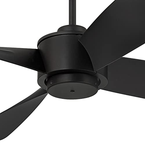 Casa Vieja 56" Grand Milano Black Damp Outdoor Ceiling Fan with Remote | Modern Industrial Style Rated for Patio Exterior House Home Porch Gazebo Garage Barn 6" Downrod - size: Includes 6" Rod