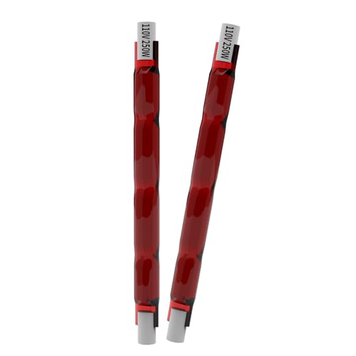 250W Chicken Coop Heater Brooder Bulb Repalcement, Heater Lamp Tube for 30 Chicks Or Ducklings, Poultry Habitat Supplies 250 Wattage Large Heating Lamp Tube Replacement for Amphibians, Livestock, Pets - color: Red-2Pack