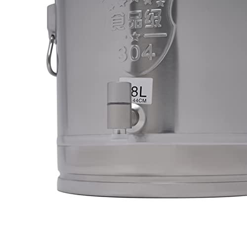 Stainless Steel Milk Can 28L/7.4Gallon Milk Bucket Heavy Duty Milk Jugs with Lid Thickened Edges and Silicone Sealing for Storing Wine Food Oil Water - color: 28L-7.39Gal With Faucet