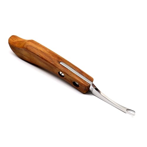 Farrier Hoof Abscess Small Loop Stainless Steel Knife with Wooden Handle 8" Long which is Designed to be Easy to use for All Veterinarians.
