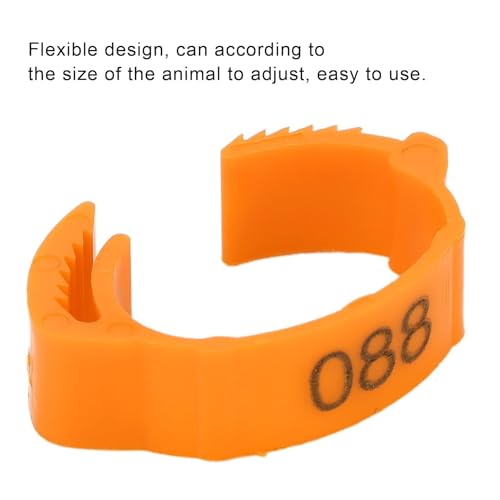 100Pcs Chicken Leg Rings, 5 Colors Readable Numbered Chicken Identification Leg Bands Card Slots Design Poultry Leg Tags for Chicks Ducks (Orange (100 Pieces per Pack)) - color: Orange (100 Pieces Per Pack)