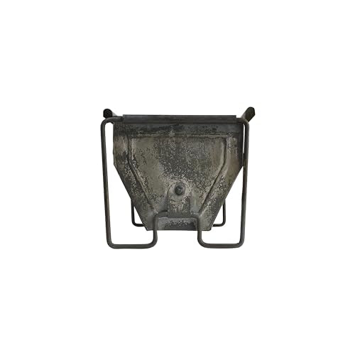 Creative Co-Op Metal Trough Container with Distressed Zinc Finish