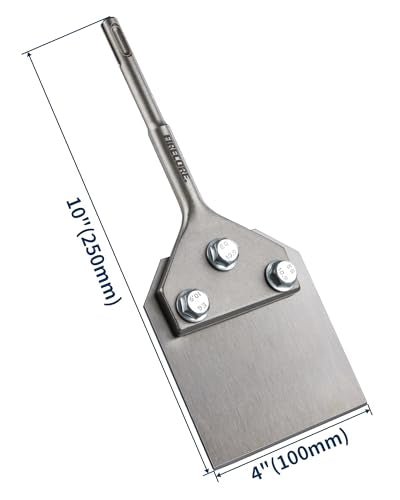 Firecore SDS Plus Floor Scraper,4 Inch Wide Tile Thinset Removal Chisel Bit | 4" x 10" Tile Removal Chisel for SDS Plus Rotary Hammer Drill, Alloy Steel Shovel Bit for Ceramic Cement Thinset Mortar Vinyl - style: SDS Plus Floor Scraper