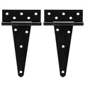 HILLMASTER 8 Inch T-Strap Heavy Duty Shed Door Hinges Gate Strap Hinges Black Tee Hinge Wrought Hardware for Wooden Fences,Yard,Barn Door,Rustproof (2 Pack) - size: 8in 2Pack