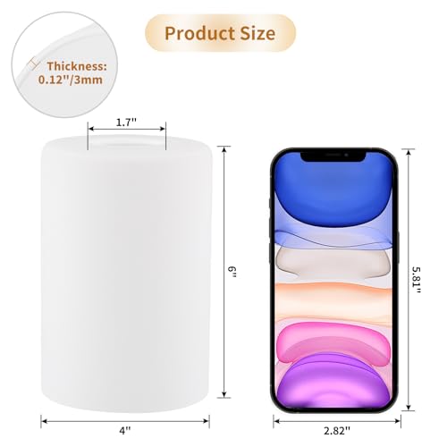3 Pack Frosted Opal White Glass Lamp Shade, Lip-less Cylinder Glass Light Fixture Cover, Replacement Globe for Chandelier, Pendant, Vanity Light
