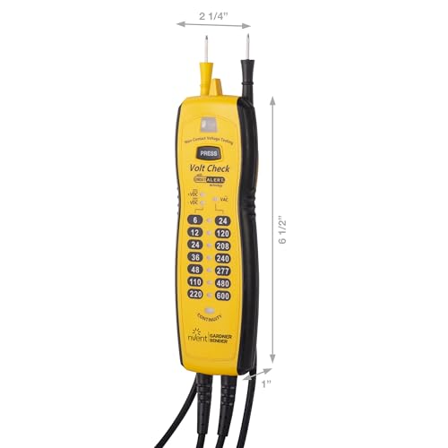 Sperry Instruments VC61000 Volt Check Voltage & Continuity Tester, Black & Yellow | Heavy-Duty Smart Meter with Circuit Alert Non-Contact Detection, Black & Yellow (Formerly: Sperry Instruments)