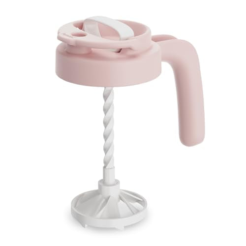 Papablic 32oz Wide Mouth Mason Jar Pour Spout Lid with Mixing Handle & Flip Locking Spout for Mixing Formula/Breastmilk/Protein Powder/Coffee, Pink - color: Pink Lid