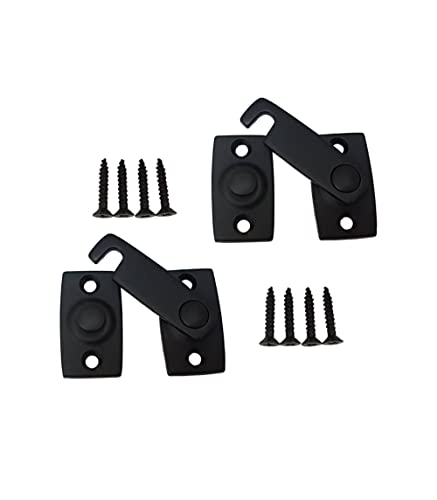 Solid Brass Shutter Bar/Door Latch, 7/8" x 2-3/32", Matte Black, 2 Pack, Made in Taiwan - color: Matte Black, size: 2 Pack