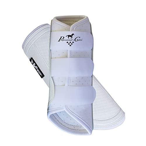 Professional's Choice Ventech Brushing Boots | All-Purpose Horse Boots | Hook & Loop Closure | Sold in Pairs - color: White, size: Large