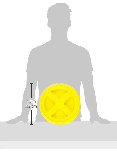 Gamma2 Gamma Seal Lid for Utility Buckets - Fits 3.5, 5, 6 & 7 gallon buckets, Yellow, Made in USA (Pack of 12) - color: Yellow, size: Fits 3.5, 5, 6, & 7 Gallon Buckets (Pack of 12)