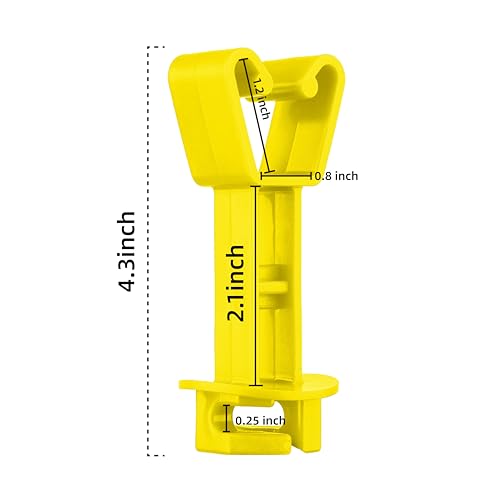 25-Pack Electric Fence Chain Link Extended Insulators, Yellow | Secure Offset Design · Fits Chain Link Fences & U Posts · For Wire, Polywire, Poly rope & Tape - color: Yellow
