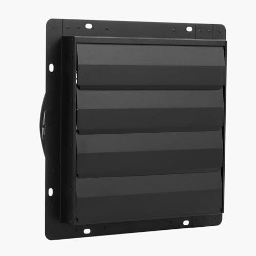 VEVOR 14 inch Exhaust Fan, Wall Mounted Attic Fan with Variable Speed, Temperature & Humidity Controller, 2000 CFM, Automatic Shutter - size: 14 Inch