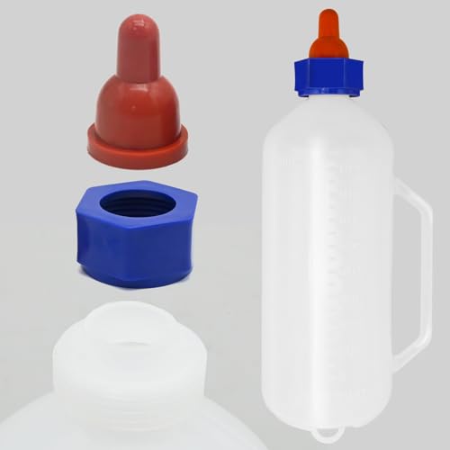 Lamb Feeding Bottle 1000ML, 1L Baby Lamp Milk Feeder Bottle Baby Goat Calf Milk Water Bottle Piglet Feeding Bottles Nursing Bottle Cup with Handle for Livestock Farm Animals