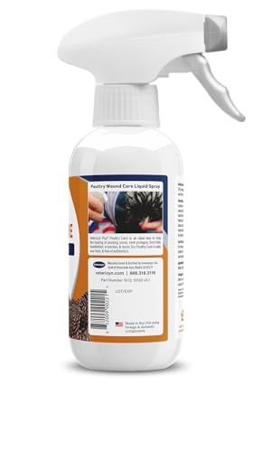 Vetericyn Plus Poultry Care Spray | Healing Aid and Skin Repair for Chicken Wounds, Pecking Injuries, Bumblefoot, Vent Prolapses, and More. 8 ounces