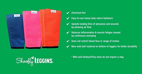 SHOOFLY Horse Leggins, Patented Loose Fitting Boots, Breathable Plastic Mesh (Blue/Mini)